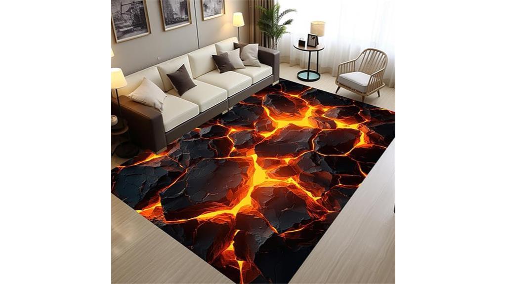 3d lava bedroom rug