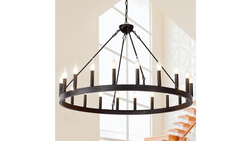 40 inch black chandelier wheel