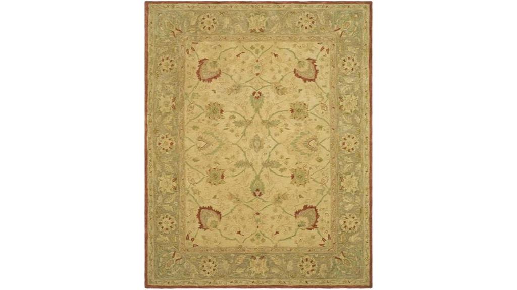 beige and rust area rug