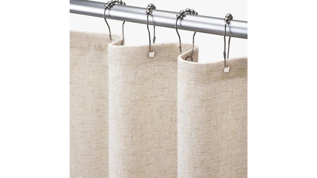 beige boho linen curtain