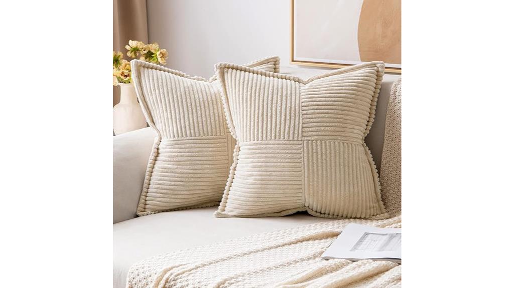 beige corduroy pillow covers