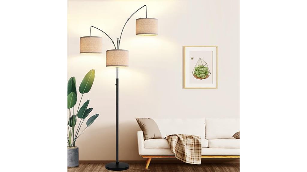 beige dimmable arc lamp