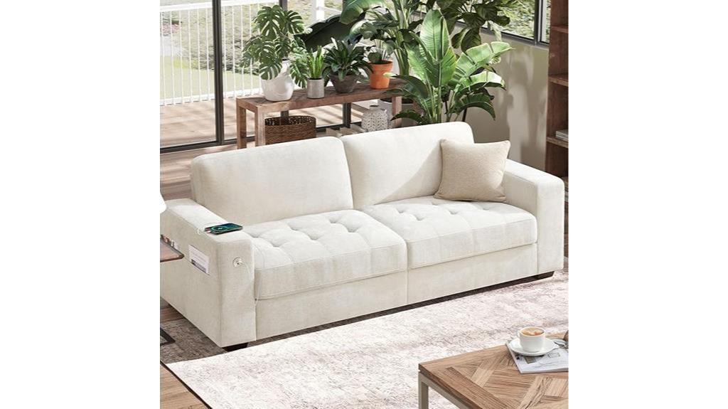 beige modern comfy sofa