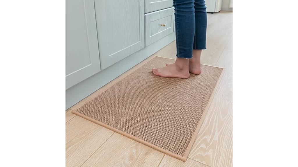 beige non skid kitchen mat