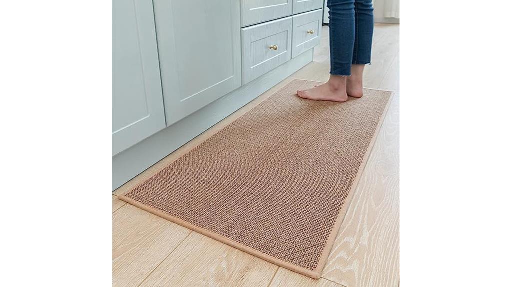 beige non skid kitchen mat