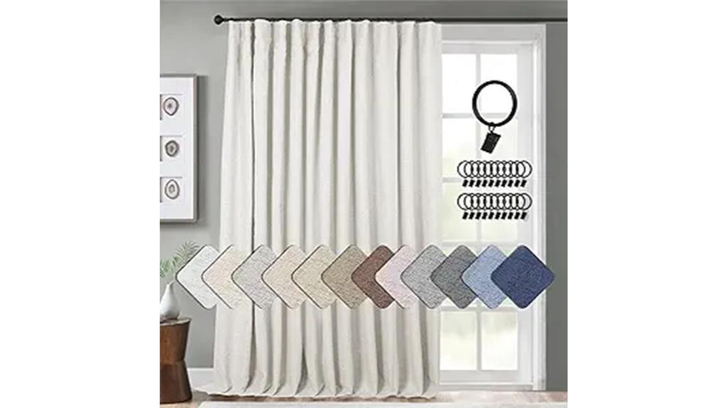 beige thermal sliding door curtain