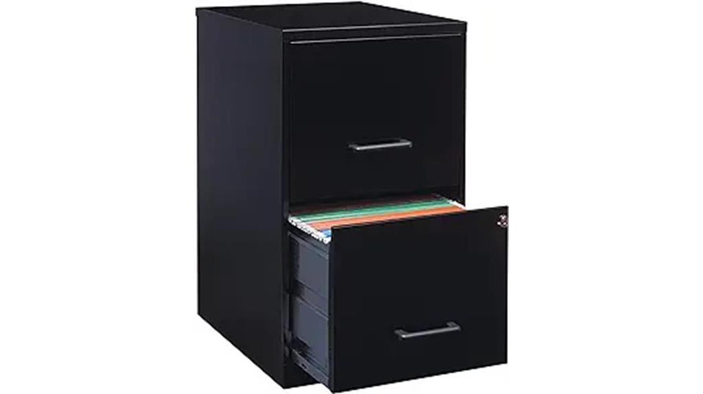 black 2 drawer file cabinet