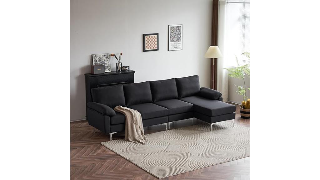 black l shape sectional sofa