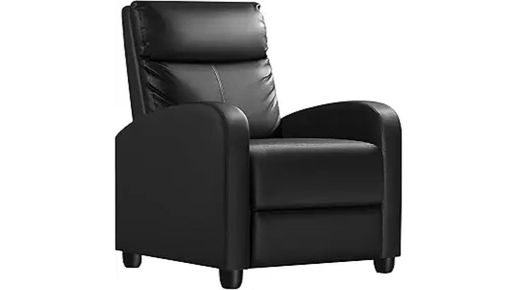 black leather recliner chair