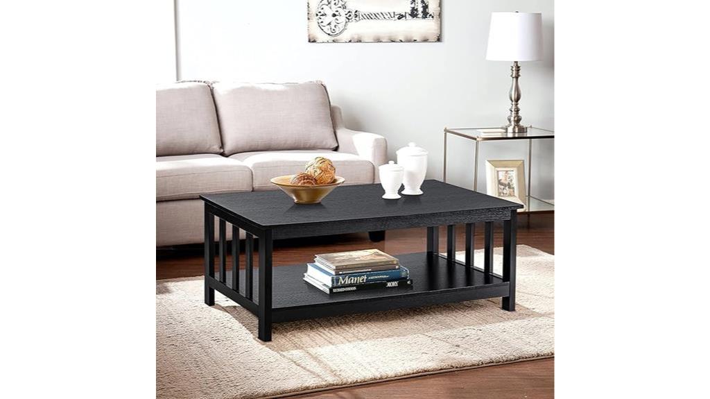 black wood coffee table