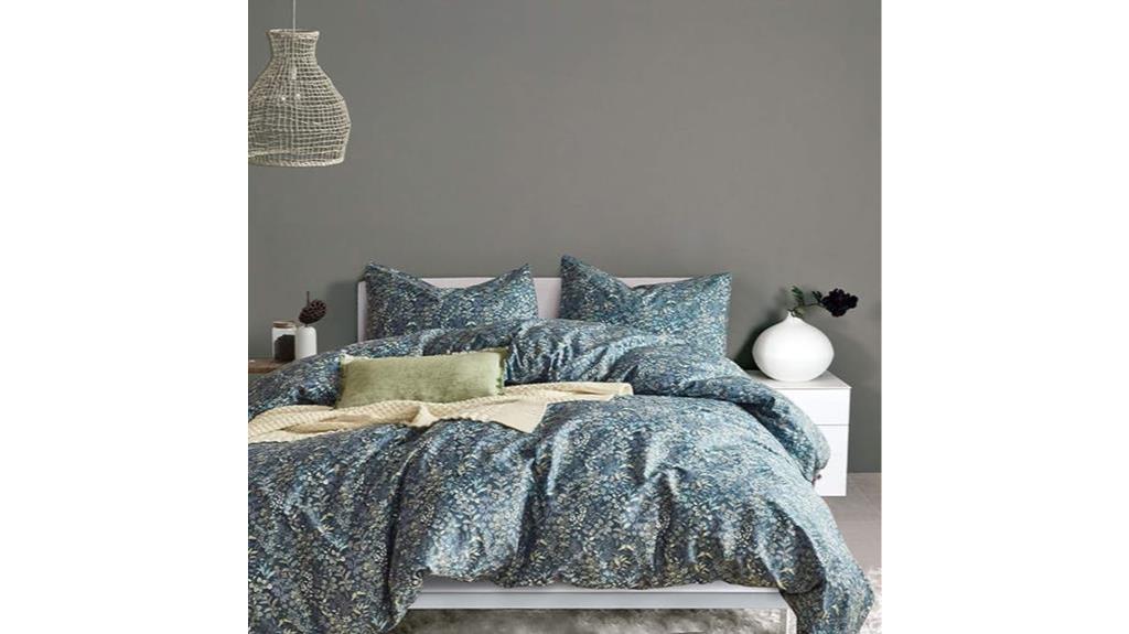 blue floral king bedding