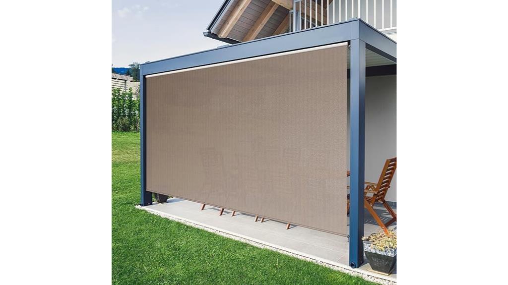 brown outdoor roller shades