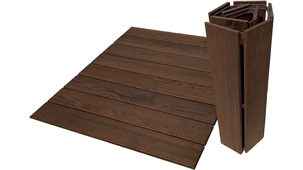 brown outdoor wood mat