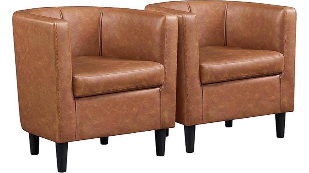 brown pu leather chairs