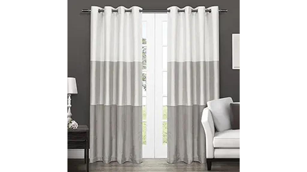 chateau striped faux silk curtains