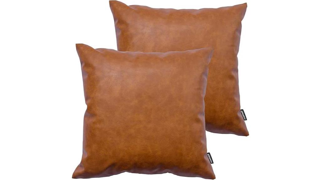 cognac brown pillow covers