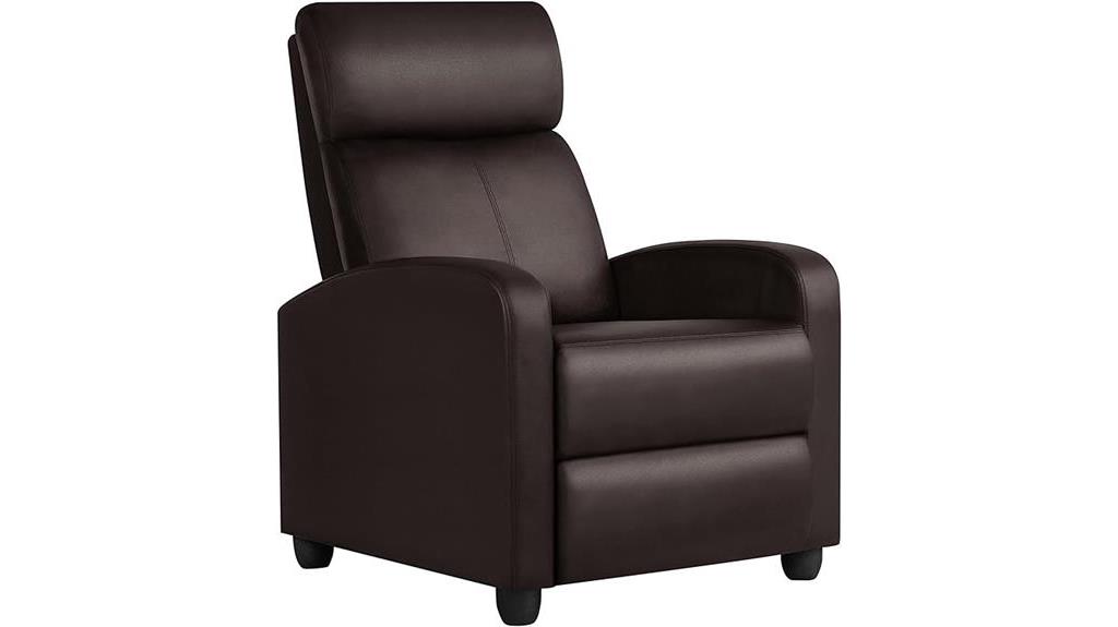 comfortable faux leather recliner