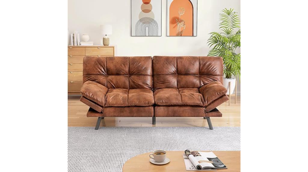 comfortable faux leather sofa