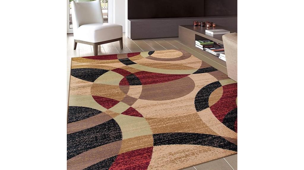 contemporary abstract circles rug