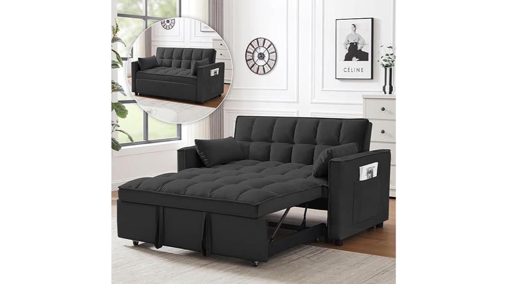 convertible black sleeper sofa