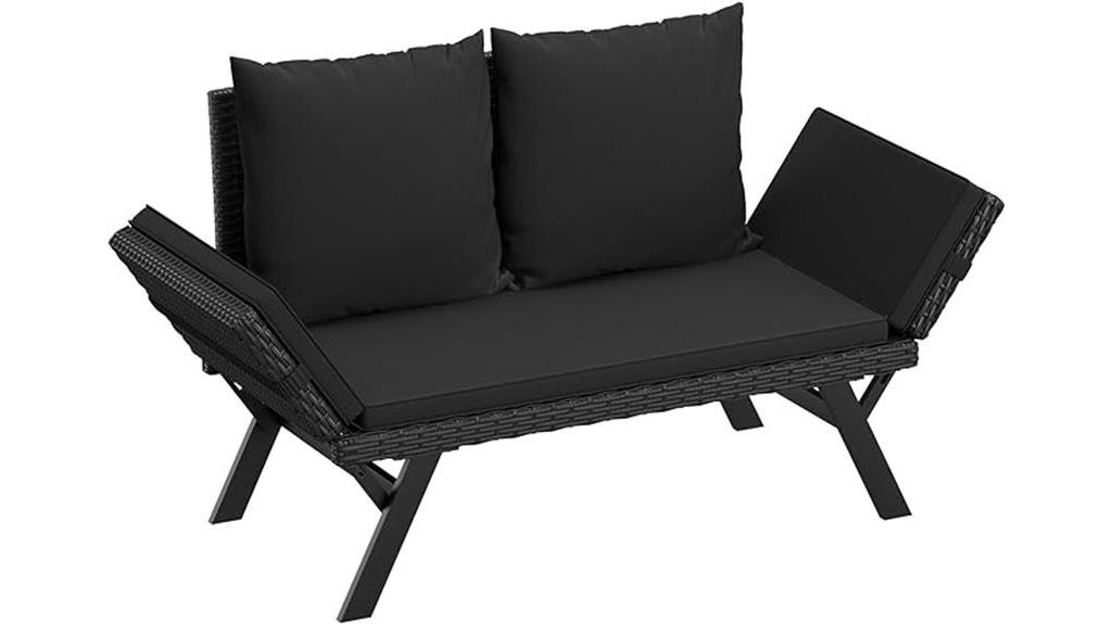 convertible rattan patio sofa