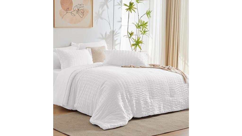 cozylux white seersucker comforter