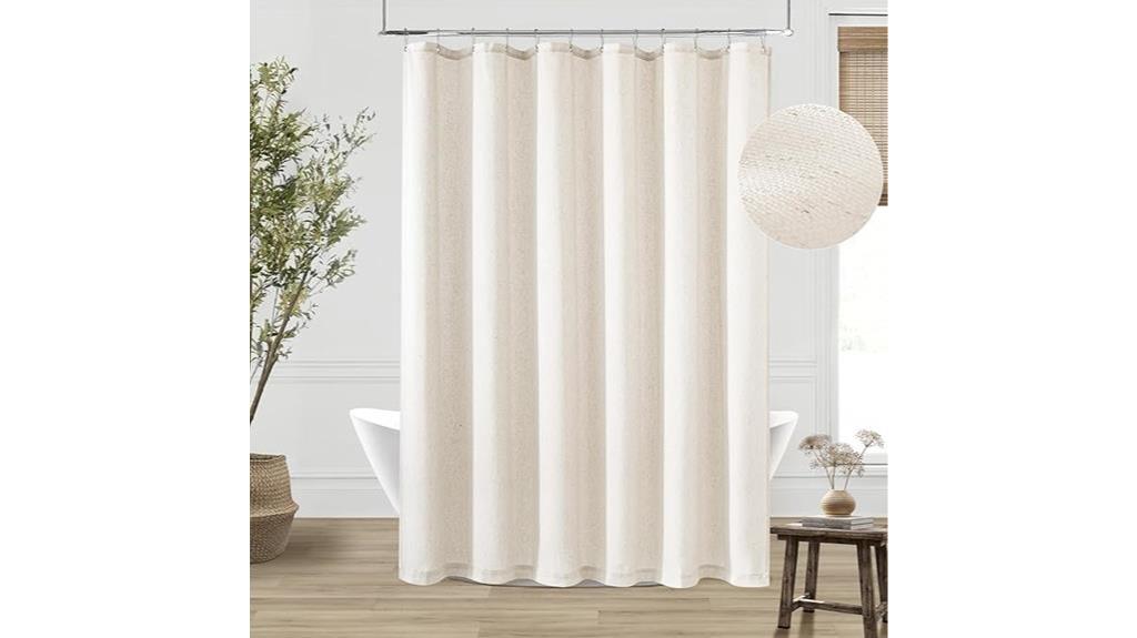 cream linen shower curtain