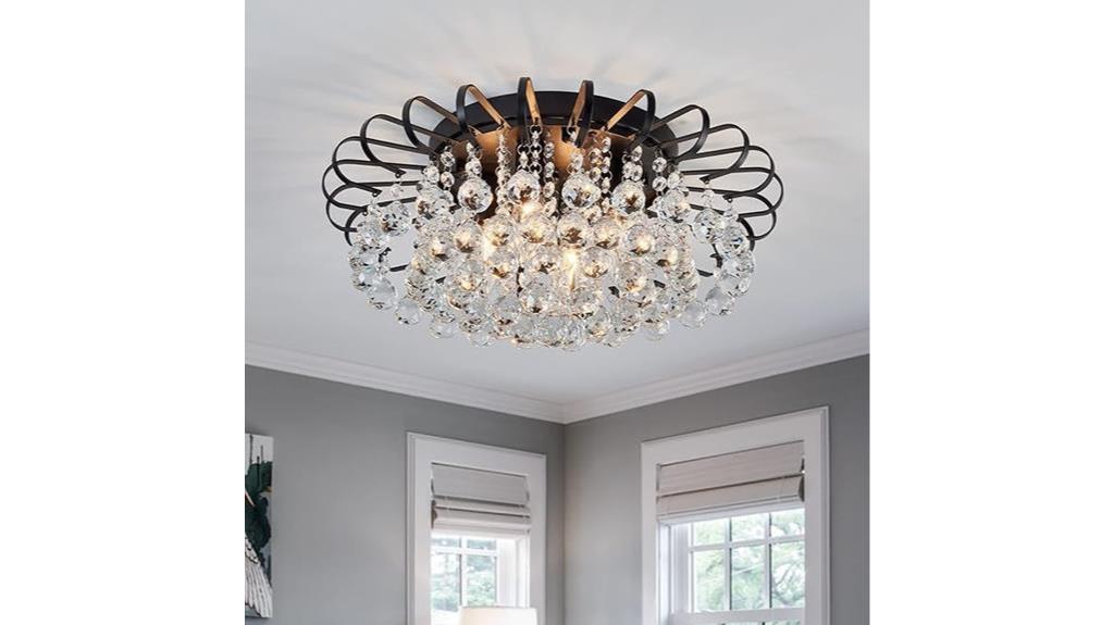 crystal floral chandelier fixture