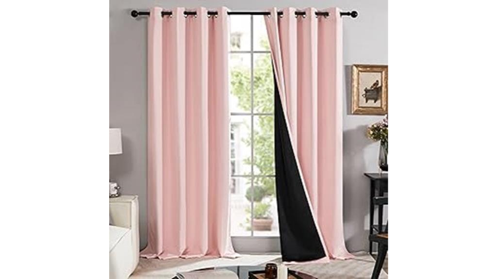 crystal pink blackout curtains