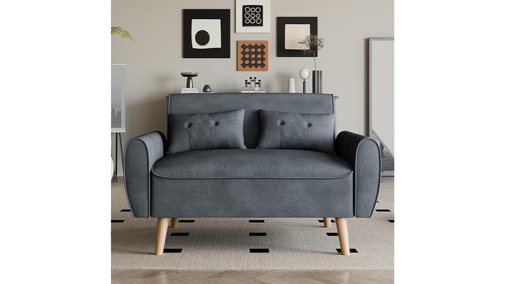 dark gray modern loveseat