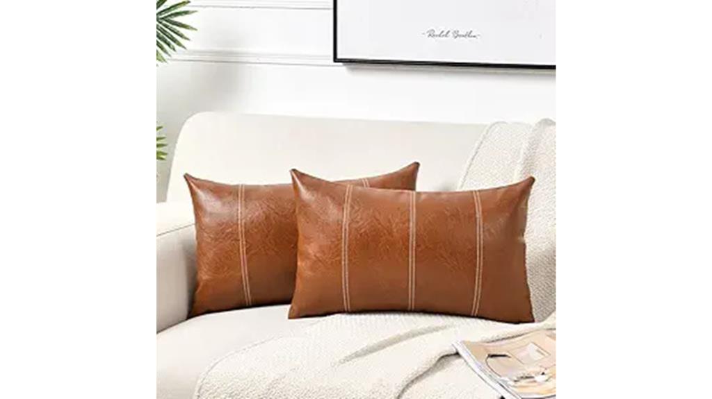 decorative faux leather pillows