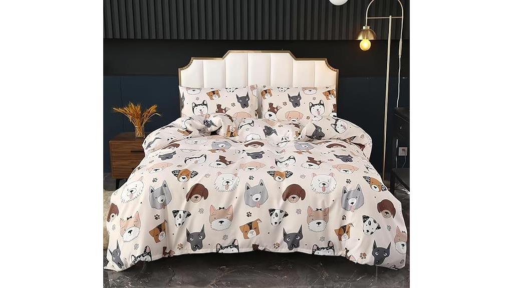 dog print duvet set