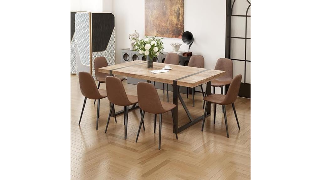 eight person dining table set