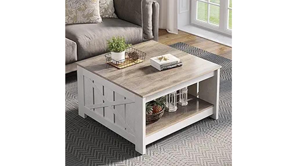 farmhouse coffee table storage