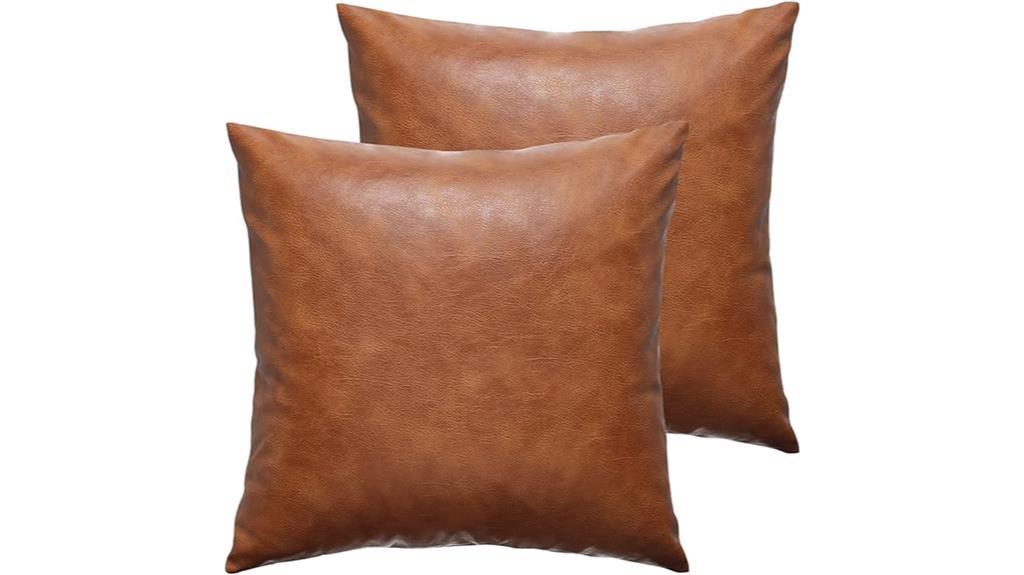 faux leather pillow covers