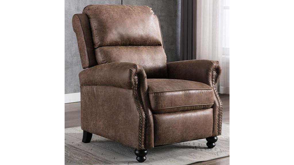 faux leather pushback recliner