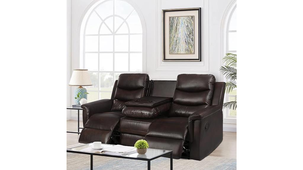 faux leather recliner loveseat