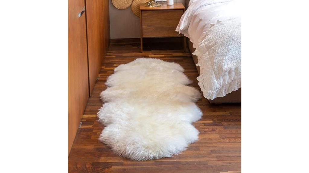 genuine ivory white sheepskin rug