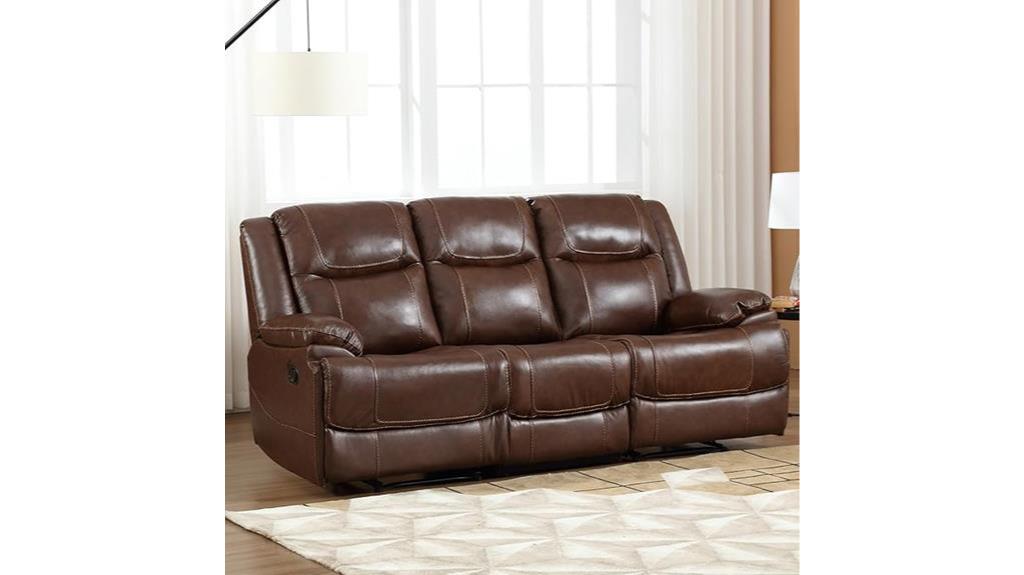 genuine leather reclining sofa