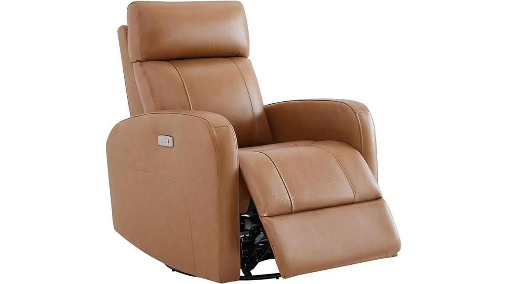 genuine leather swivel recliner