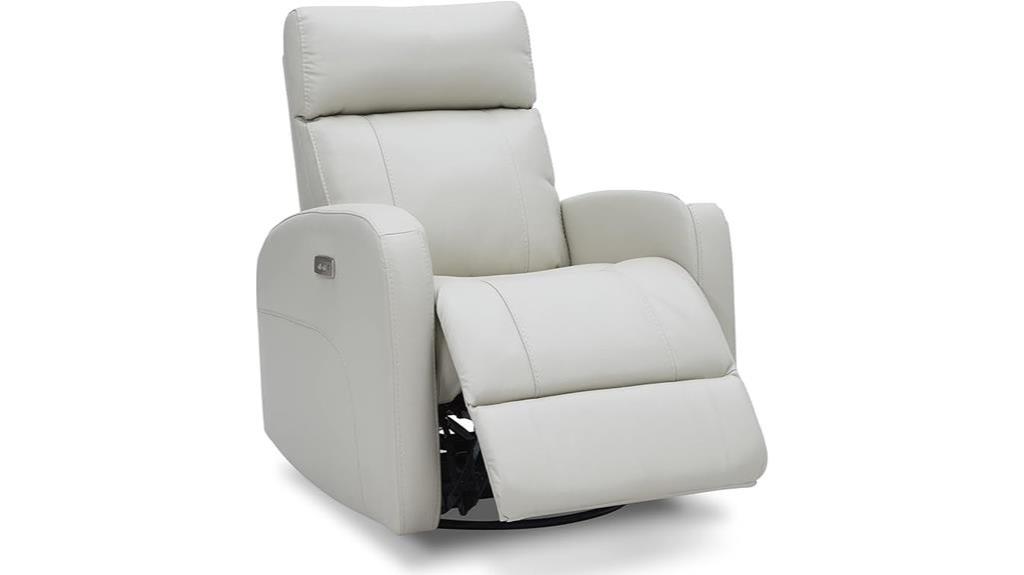 genuine leather swivel recliner