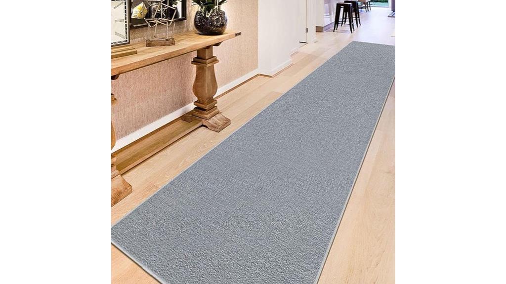 gray non slip runner rug