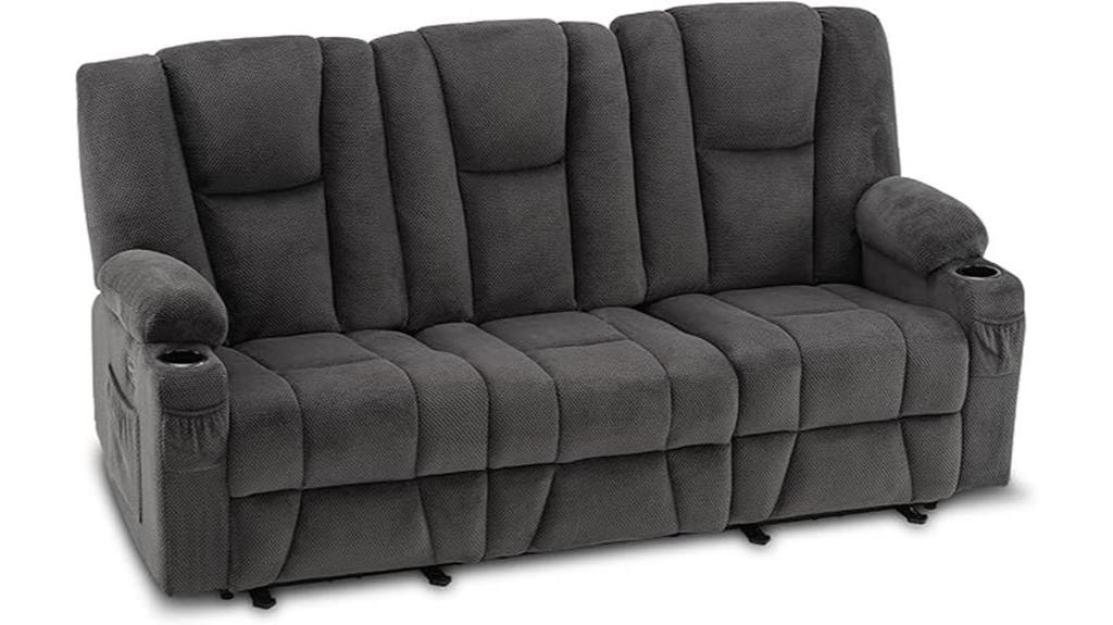 gray power reclining sofa