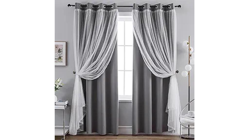 grey blackout sheer curtains