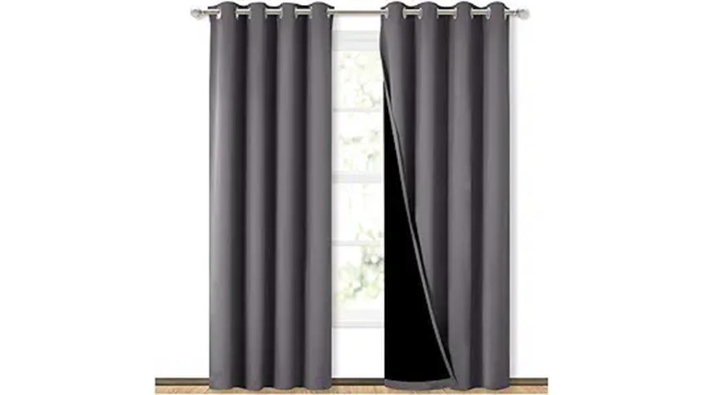 grey full shade curtains