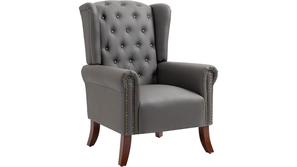 grey pu leather chair