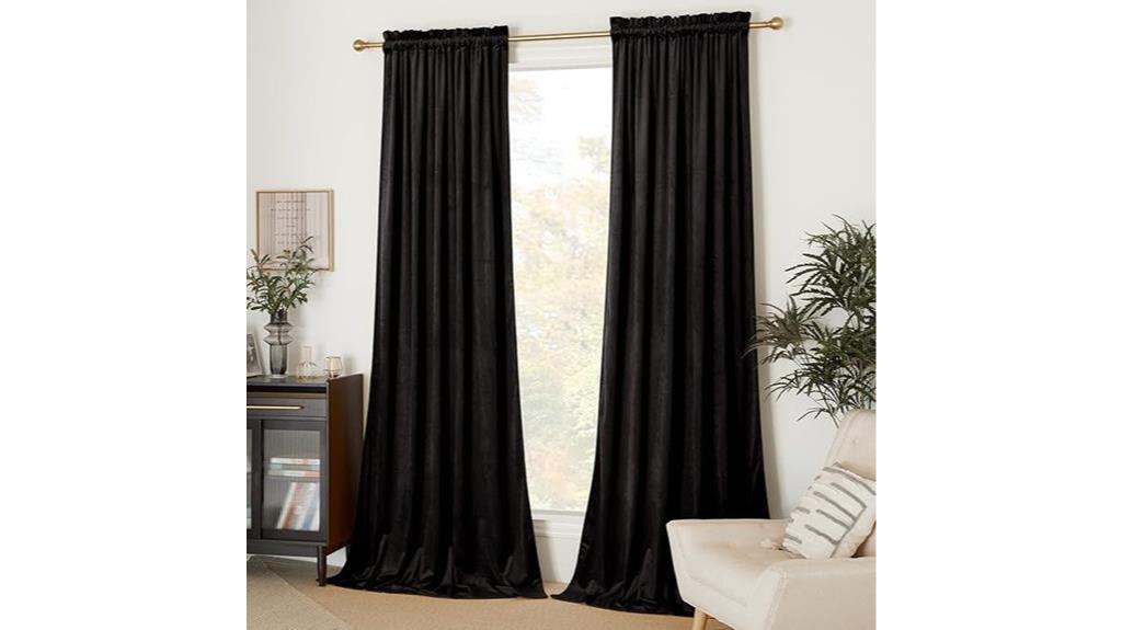 halloween black velvet curtains