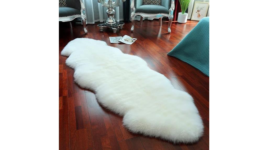 ivory white sheepskin rug