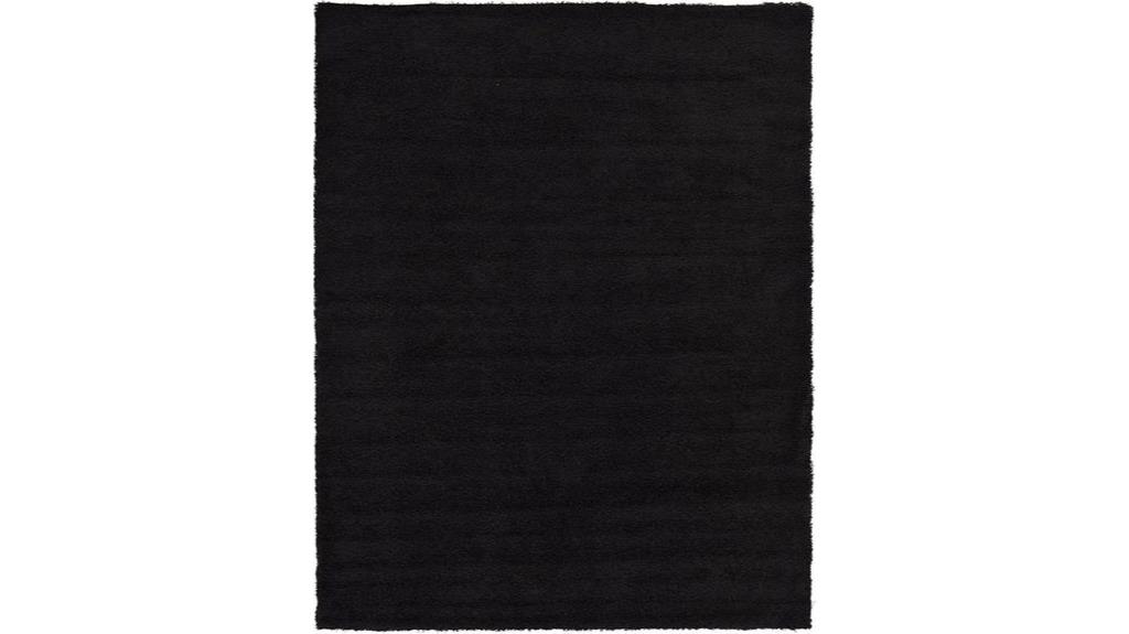 jet black shag area rug