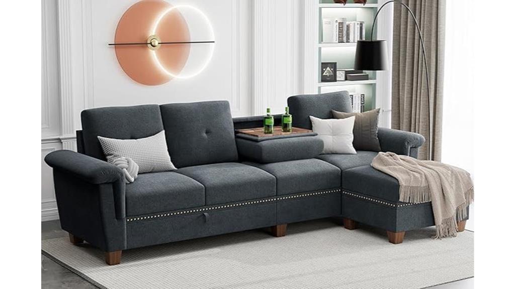 l shaped couch with storage